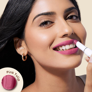 Mamaearth Moisture Matte Longstay Lipstick with Avocado Oil & Vitamin E for 12 Hour Long Stay-08 Pink Tulip - 2 g